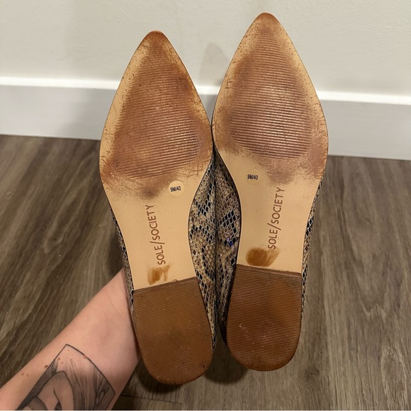Sole Society So-Kapa Brown Snake Print Women's Loafers - Picture 8 of 9